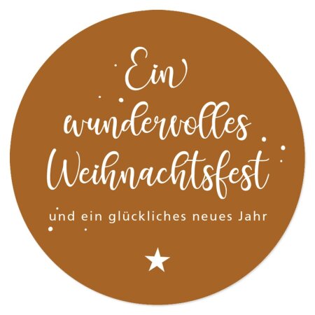 Klebeetikett rund "Wundervolle Weihnachten" Ø65mm 200 St/Box