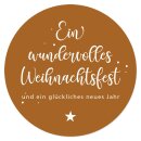 Klebeetikett rund "Wundervolle Weihnachten"...