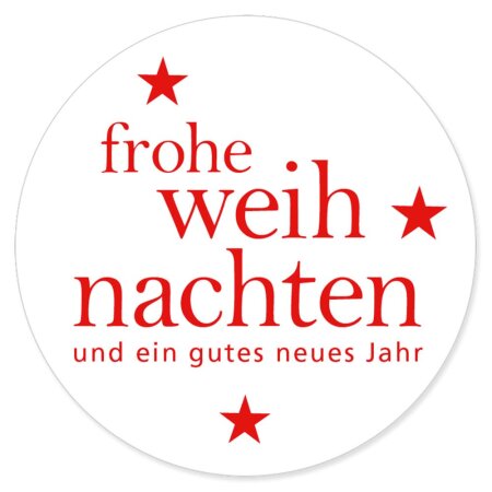 Klebeetikett rund, "Frohe Weihnachten" Ø 65mm, 200 St./Box