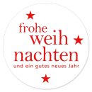 Klebeetikett rund, "Frohe Weihnachten" Ø...