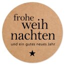 Klebeetikett rund, "Weihnachten Natur" Ø...