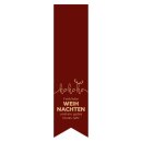 Klebeetikett Fahne "HoHoHo Bordeaux" 135x35mm,...