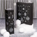 Faltschachtel Seta Schwarz X-Mas für 1 Flasche 90 x 90 x 355 mm-2