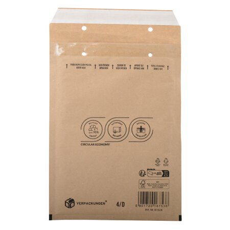 Luftpolsterversandtasche (braun) 4 / D 180 x 265 mm für DIN B5 / C5+-1