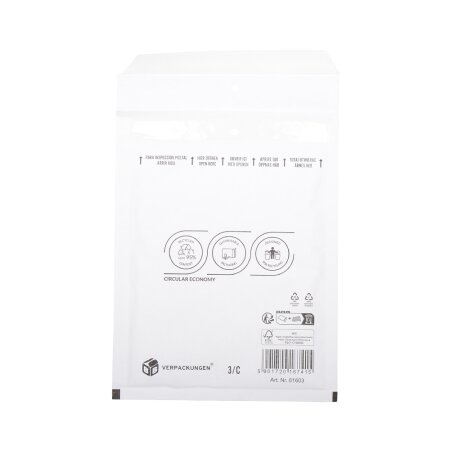 Luftpolsterversandtasche (weiss) 3 / C 150 x 215 mm für DIN A5 / B6+-1