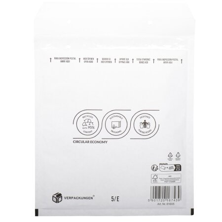 Luftpolsterversandtasche (weiss) 5 / E 220 x 265 mm für DIN B5+-1